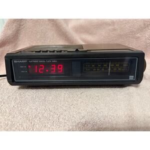 Vintage Sharp FX-100C Digital Alarm Clock Radio AM/FM Red LED Display 1980 WORKS